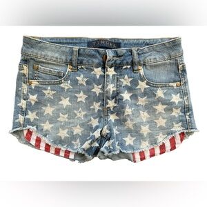 Tinsel Denim Contour‎ American Flag Cutoff Jean Shorts Patriotic Women’s US 2